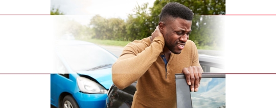 man in pain car accident